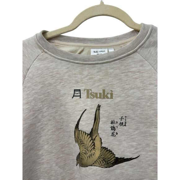 RARE Tsuki X Hokusai cuckoo And Azaleas Sweatshirt Sweater Size XSmall - Picture 4 of 15